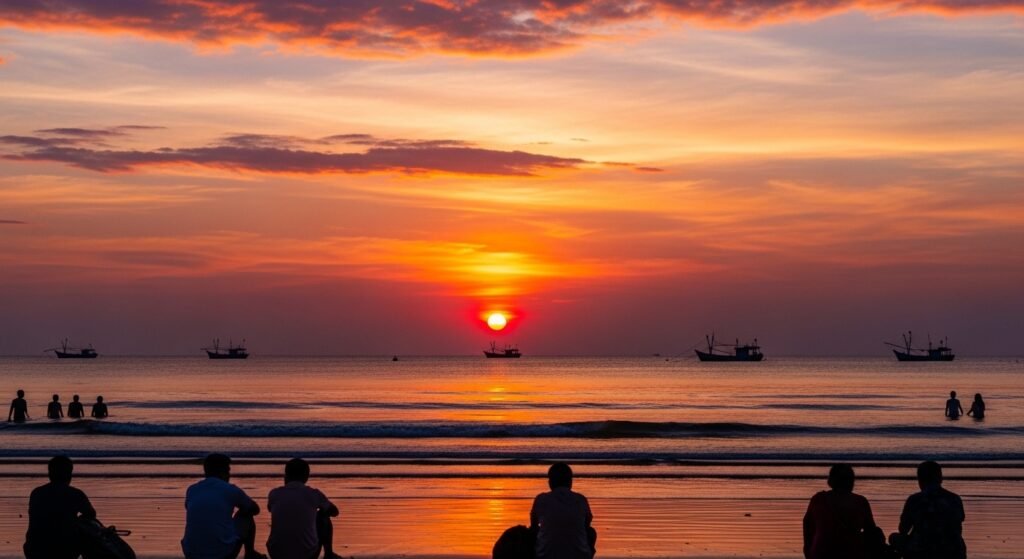 Alleppey beach during sunset